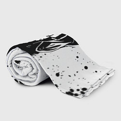 Плед флисовый Черно-белый Сайтама One Punch-Man, цвет: 3D-велсофт — фото 2