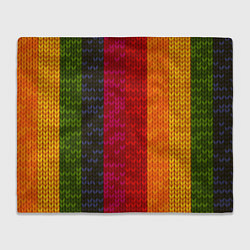 Плед флисовый Вязаная радуга, цвет: 3D-велсофт