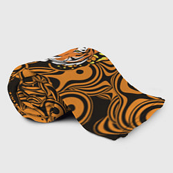 Плед флисовый Голова тигра с бабочкой, цвет: 3D-велсофт — фото 2