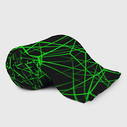 Плед флисовый Зеленые Полигоны Матрица, цвет: 3D-велсофт — фото 2