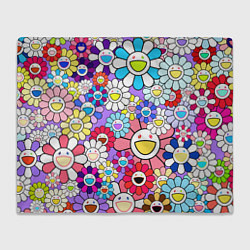 Плед флисовый Цветы Takashi Murakami, цвет: 3D-велсофт