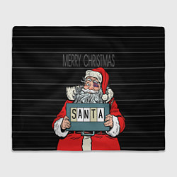 Плед флисовый Merry Christmas: Санта с синяком, цвет: 3D-велсофт