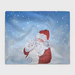 Плед флисовый Дедушка мороз, цвет: 3D-велсофт