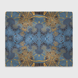Плед флисовый Коллекция Фрактальная мозаика Желто-синий 292-6-n1, цвет: 3D-велсофт