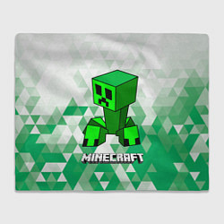 Плед флисовый Minecraft Creeper ползучий камикадзе, цвет: 3D-велсофт