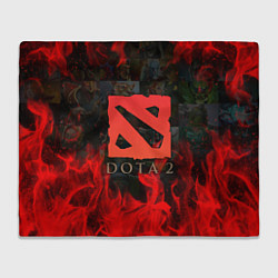 Плед DOTA 2 ЛОГО В ОГНЕ, ПЕРСОНАЖИ