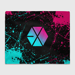 Плед EXO BAND NEON LOGO НЕОНОВЫЕ БРЫЗГИ КРАСОК