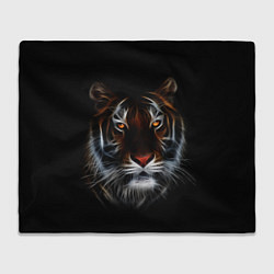 Плед флисовый Тигр в Темноте Глаза Зверя, цвет: 3D-велсофт