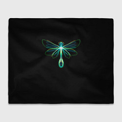 Плед флисовый Неоновая стрекоза, цвет: 3D-велсофт