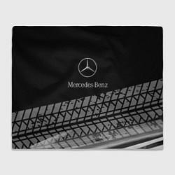 Плед флисовый Mercedes-Benz шины, цвет: 3D-велсофт