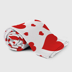 Плед флисовый Красные сердечки Heart, цвет: 3D-велсофт — фото 2