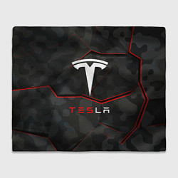 Плед флисовый Tesla Sport Logo, цвет: 3D-велсофт