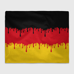 Плед флисовый Флаг Германии потёки, цвет: 3D-велсофт
