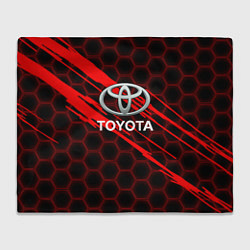Плед флисовый Toyota: Красные соты, цвет: 3D-велсофт
