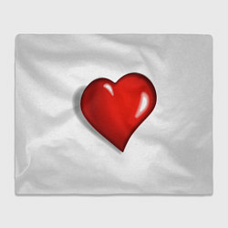 Плед флисовый Сердце большое мультяшное, цвет: 3D-велсофт