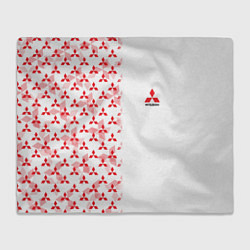 Плед флисовый Mitsubishi Mini logo Half pattern, цвет: 3D-велсофт