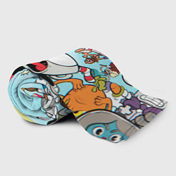 Плед флисовый Побег От Боссов Магман Cuphead, цвет: 3D-велсофт — фото 2