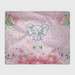 Плед флисовый Слоних в конфетти, цвет: 3D-велсофт
