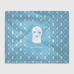 Плед флисовый Узор Sky Blue Ski Mask Dope Street Market, цвет: 3D-велсофт