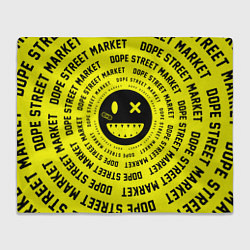 Плед флисовый Счастливый Смайлик Yellow Dope Street Market, цвет: 3D-велсофт