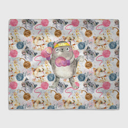 Плед флисовый Плюшевый кот - боксер, цвет: 3D-велсофт
