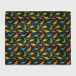 Плед флисовый Разноцветные Динозавры, цвет: 3D-велсофт
