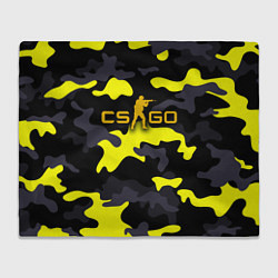 Плед флисовый Counter-Strike Камуфляж Чёрно-Жёлтый, цвет: 3D-велсофт