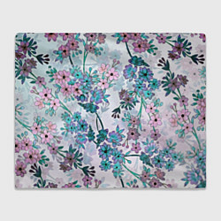 Плед флисовый Яркие красочные цветы, цвет: 3D-велсофт