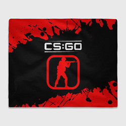 Плед флисовый CS:GO лого с линиями и спецназом, цвет: 3D-велсофт
