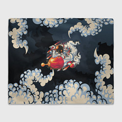 Плед флисовый Космический корабль в облаках, цвет: 3D-велсофт