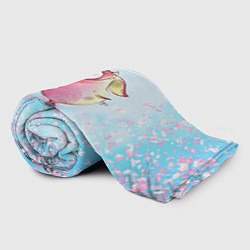 Плед флисовый Милый поросенок с цветами, цвет: 3D-велсофт — фото 2