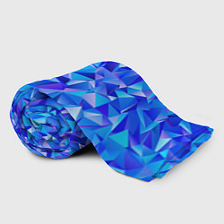 Плед флисовый СИНЕ-ГОЛУБЫЕ полигональные кристаллы, цвет: 3D-велсофт — фото 2