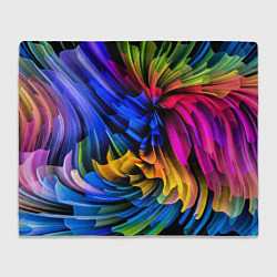 Плед флисовый Абстрактная неоновая композиция Abstract neon comp, цвет: 3D-велсофт
