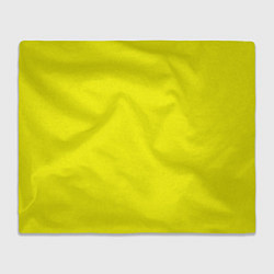 Плед флисовый Однотонный неоновый лимонный желтый тон, цвет: 3D-велсофт