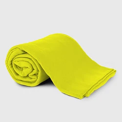Плед флисовый Однотонный неоновый лимонный желтый тон, цвет: 3D-велсофт — фото 2