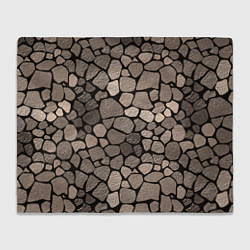 Плед флисовый Черно-коричневая текстура камня, цвет: 3D-велсофт