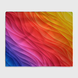 Плед флисовый Разноцветные цифровые волны, цвет: 3D-велсофт