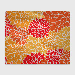 Плед флисовый Летний цветочный паттерн, цвет: 3D-велсофт