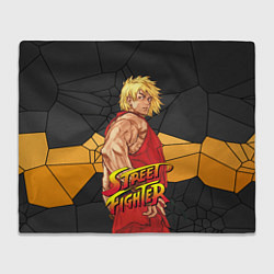 Плед флисовый Кен Мастерс - Street Fighter, цвет: 3D-велсофт
