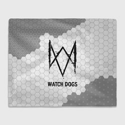 Плед флисовый Watch Dogs Glitch на темном фоне FS, цвет: 3D-велсофт