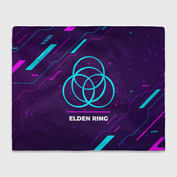 Плед Символ Elden Ring в неоновых цветах на темном фоне