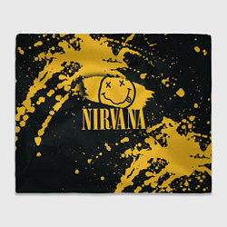 Плед флисовый NIRVANA логотип и краска, цвет: 3D-велсофт