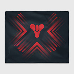 Плед флисовый Красный Символ Destiny на темном фоне со стрелками, цвет: 3D-велсофт