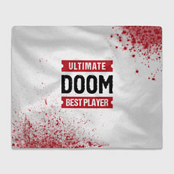 Плед флисовый Doom: красные таблички Best Player и Ultimate, цвет: 3D-велсофт