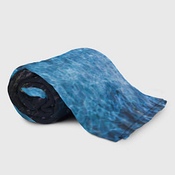 Плед флисовый Неоновые волны на воде - Синий, цвет: 3D-велсофт — фото 2