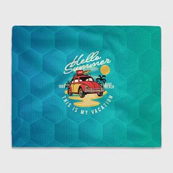 Плед флисовый Summer car Авто на пляже, цвет: 3D-велсофт
