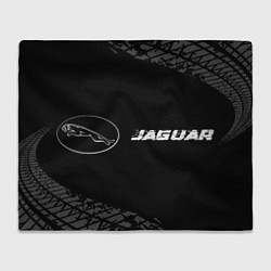 Плед Jaguar Speed на темном фоне со следами шин