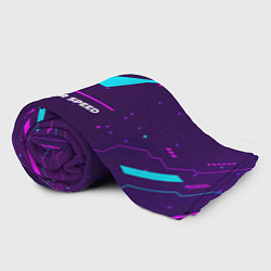 Плед флисовый Символ Need for Speed в неоновых цветах на темном, цвет: 3D-велсофт — фото 2