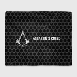 Плед Assassins Creed Logo Glitch на темном фоне