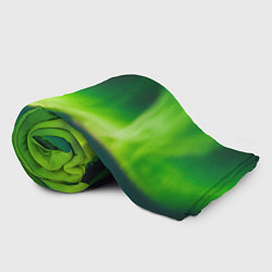 Плед флисовый Абстрактное полярное сияние - Зелёный, цвет: 3D-велсофт — фото 2